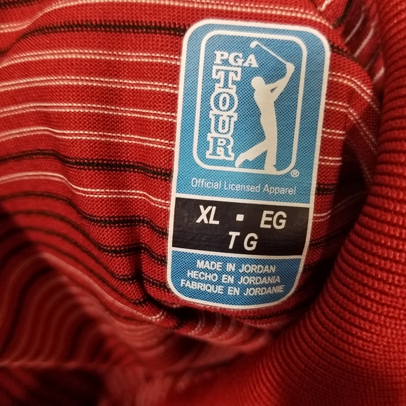 PGA TOUR Mens Jockey Red Striped Short Sleeves Golf Polo Shirt XL.Pit to pit a - Picture 6 of 7